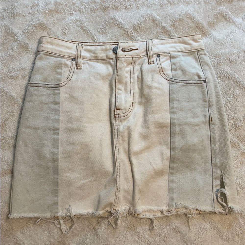 PacSun Blue and White Denim Skirt